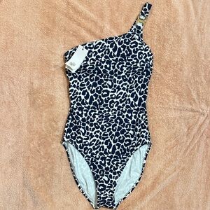 Tory Burch Animal Print One Piece Swimsuit